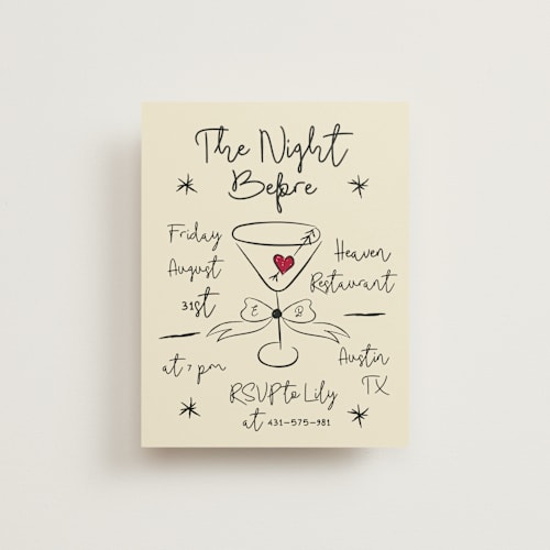 This is a champagne reception cards with standard by Helena Vitto called modern love printing on signature in standard