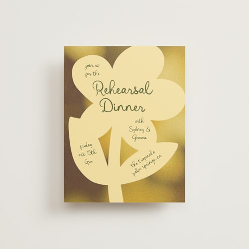 This is a island citrus reception cards with standard by Morgan Kendall called bloom printing on signature in standard