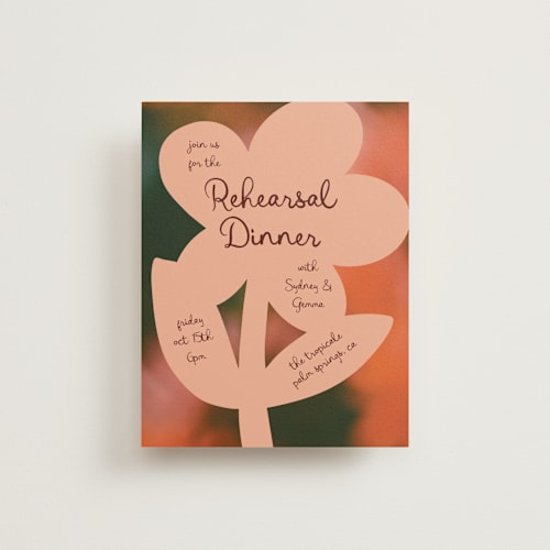 This is a poppy reception cards with standard by Morgan Kendall called bloom printing on signature in standard