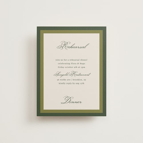 This is a evergreen reception cards with standard by Kelly Watkins called emerson printing on signature in standard