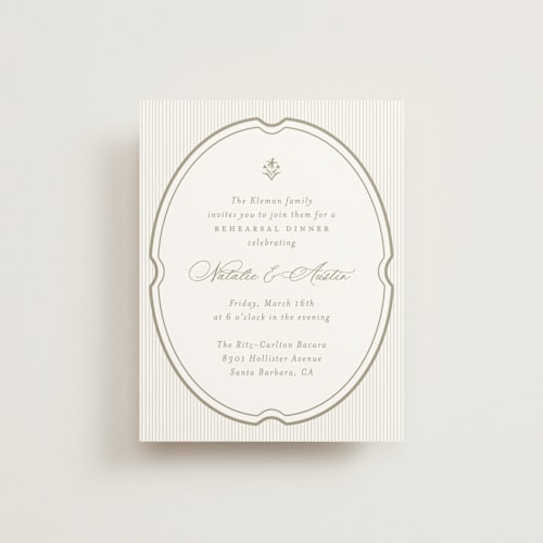 This is a paris rain reception cards with standard by Jennifer Postorino called calia printing on signature in standard