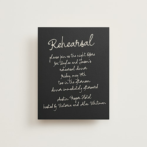 This is a tuxedo reception cards with standard by Jelena Vuletic called inkwoven printing on signature in standard