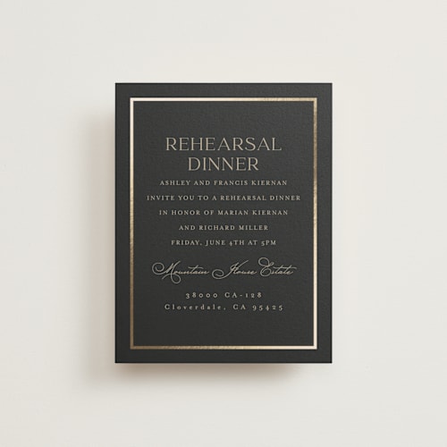 This is a charcoal enclosure cards with foil pressed by Lucrecia Caporale called timeless charm printing on signature in standard