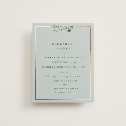This is a mist enclosure cards with foil pressed by Hannah Williams called blue garden printing on signature in standard