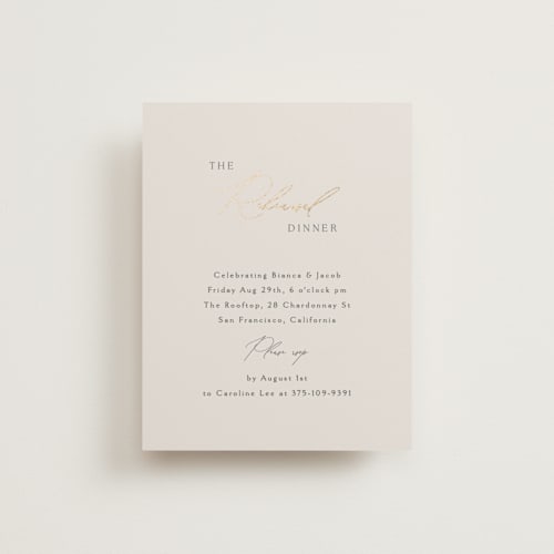 This is a ivory enclosure cards with foil pressed by Angela Thompson called eloquent printing on signature in standard