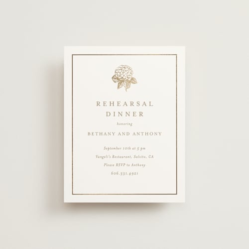 This is a cotton enclosure cards with foil pressed by Stacey Meacham called hydrangea bloom printing on signature in standard