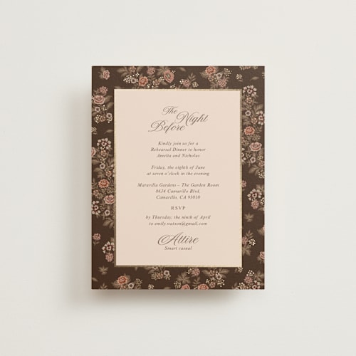 This is a chocolate enclosure cards with foil pressed by Paola Benenati called blooming path printing on signature in standard