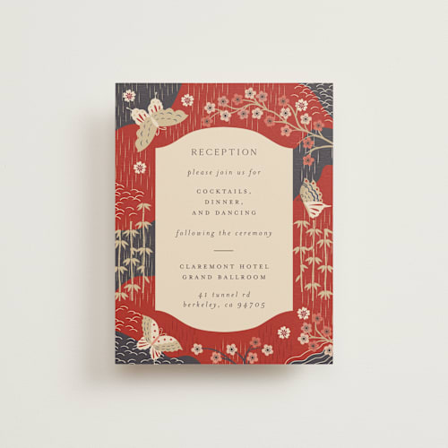 This is a rose reception cards with standard by Jennifer Holbrook called japanese textile printing on signature in standard