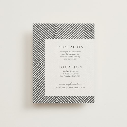 This is a noir reception cards with standard by FRANI called elegant ethno printing on signature in standard