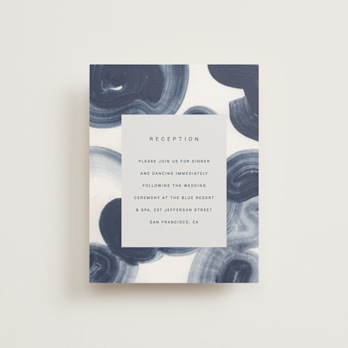 This is a ocean reception cards with standard by Sumak Studio called meanders printing on signature in standard