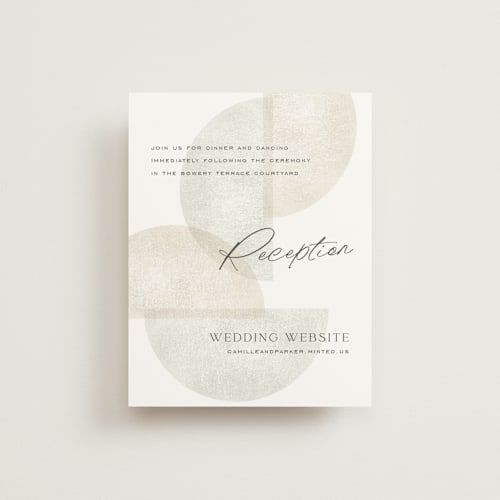 This is a stone reception cards with standard by Jackie Crawford called camille printing on signature in standard