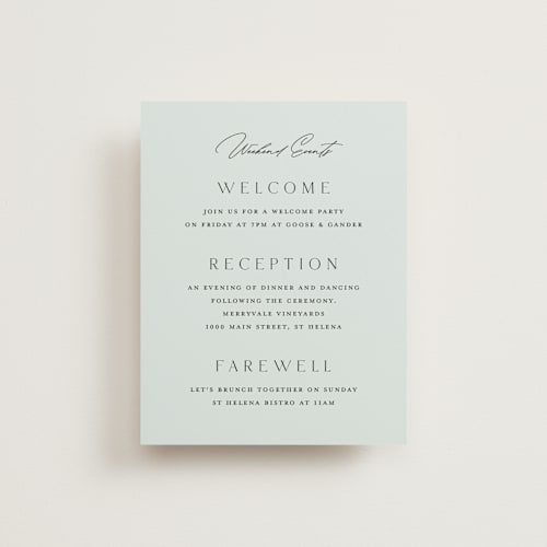 This is a sky reception cards with standard by Kelly Schmidt called merryvale printing on signature in standard