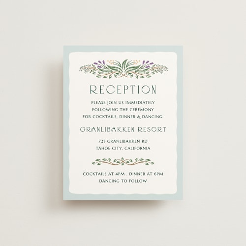 This is a spruce reception cards with standard by Paper Sun Studio called sierra printing on signature in standard