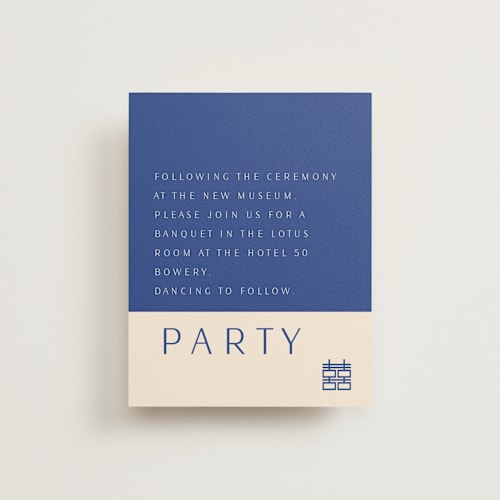 This is a marseille bleu reception cards with standard by Deborah Chou called two toned printing on signature in standard