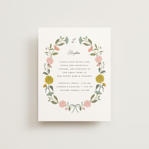 This is a swan reception cards with standard by Lori Wemple called botanical cameo printing on signature in standard