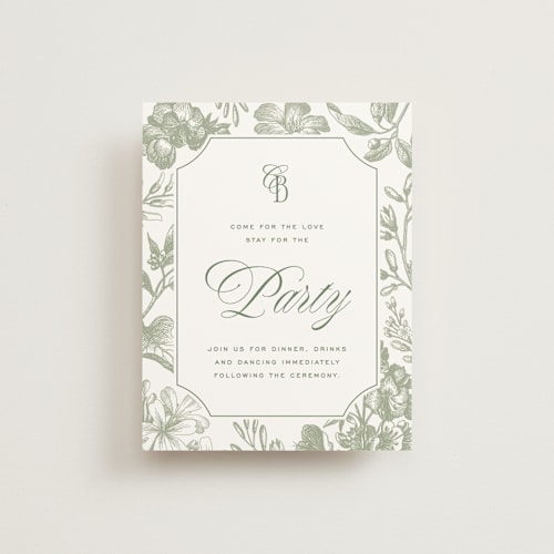 This is a moss reception cards with standard by Kelly Schmidt called woods printing on signature in standard