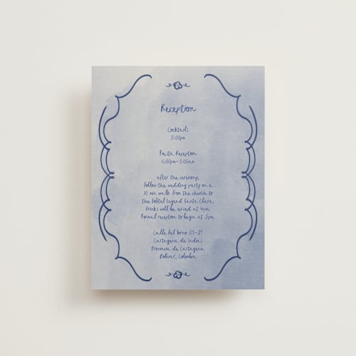 This is a marseille bleu reception cards with standard by Ani Somi called santa catalina printing on signature in standard
