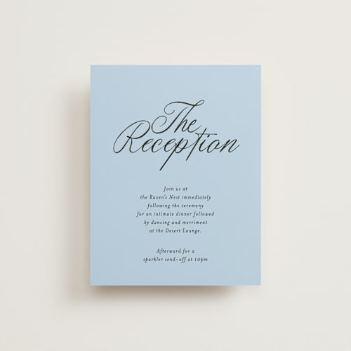 This is a sky reception cards with standard by Blustery August called tarte tatin printing on signature in standard