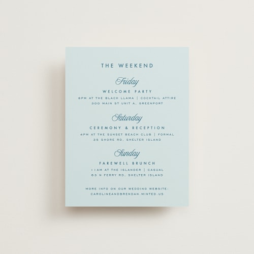 This is a ocean reception cards with standard by Kelly Schmidt called coast printing on signature in standard
