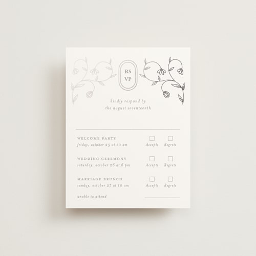 This is a moon rsvp cards with foil pressed by chocomocacino called cantuccini printing on signature in standard