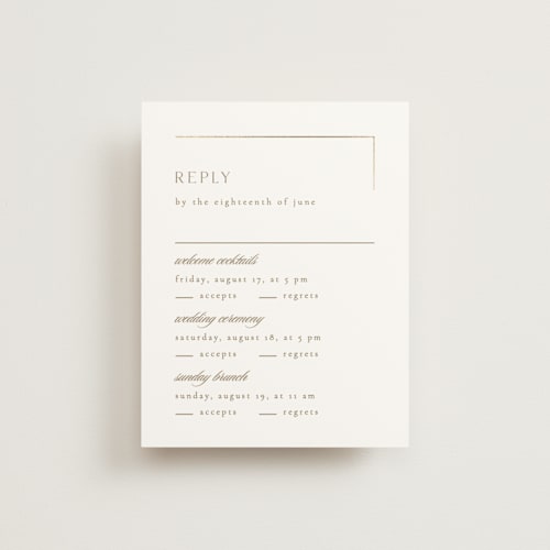 This is a quartz rsvp cards with foil pressed by Kristie Kern called the gallery printing on signature in standard