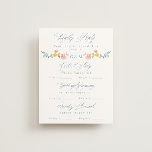 This is a meadow rsvp cards with foil pressed by Petra Kern called everlasting romance printing on signature in standard