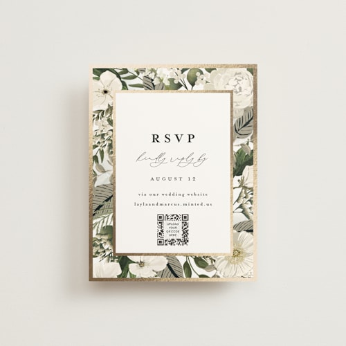 This is a vanilla rsvp cards with foil pressed by Susan Moyal called classic love printing on signature in standard