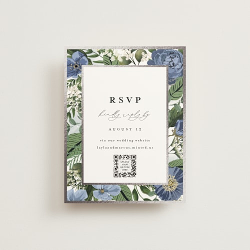 This is a sky rsvp cards with foil pressed by Susan Moyal called classic love printing on signature in standard