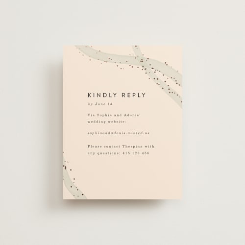 This is a linen rsvp cards with foil pressed by Maria Hilas-Louie called stefana printing on signature in standard