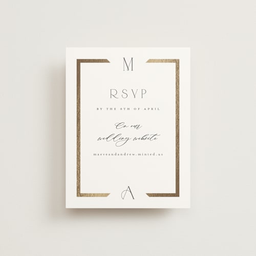 This is a quartz rsvp cards with foil pressed by Kristie Kern called chisel printing on signature in standard