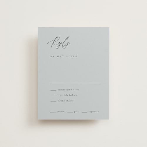 This is a sky rsvp postcards by Kelly Schmidt called corner printing on signature in postcard