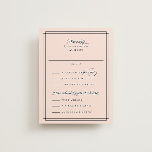 This is a cotton candy rsvp postcards by Kimberly FitzSimons called chic gala printing on signature in postcard