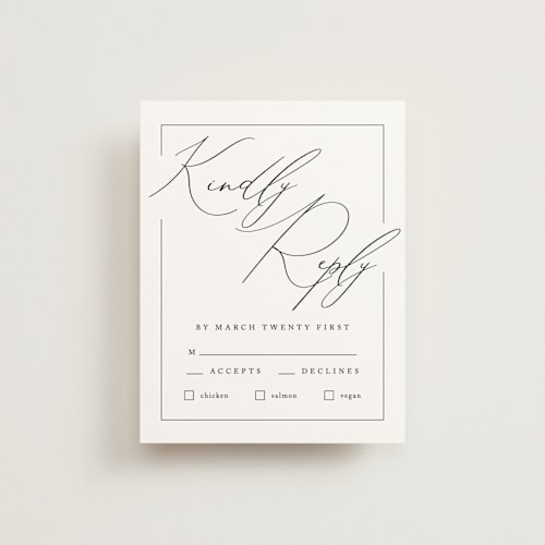 This is a alabaster rsvp postcards by Liz Conley called love story printing on signature in postcard