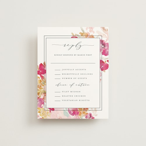 This is a petal rsvp postcards by Grace Kreinbrink called spring garden printing on signature in postcard