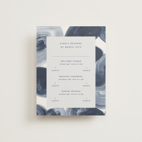 This is a ocean rsvp cards with standard by Sumak Studio called meanders printing on signature in standard