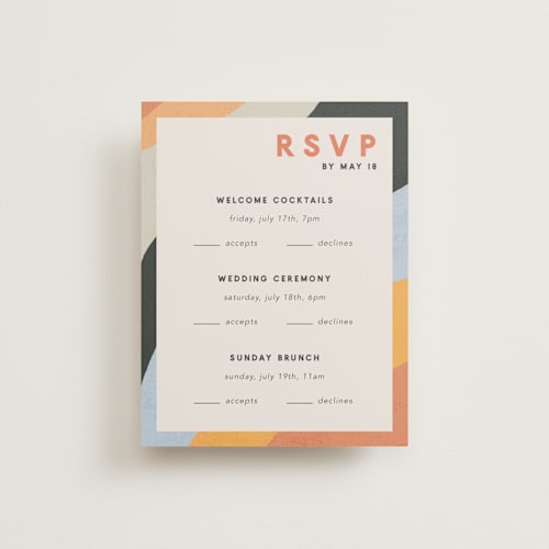 This is a sunset rsvp cards with standard by Robin Ott called canyon wall printing on signature in standard
