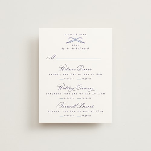 This is a tuscany rsvp cards with standard by Claudia Orengo called lavender printing on signature in standard