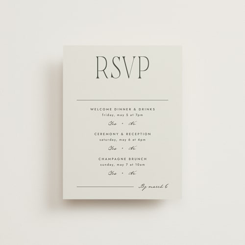 This is a forest rsvp cards with standard by Blustery August called hayes printing on signature in standard