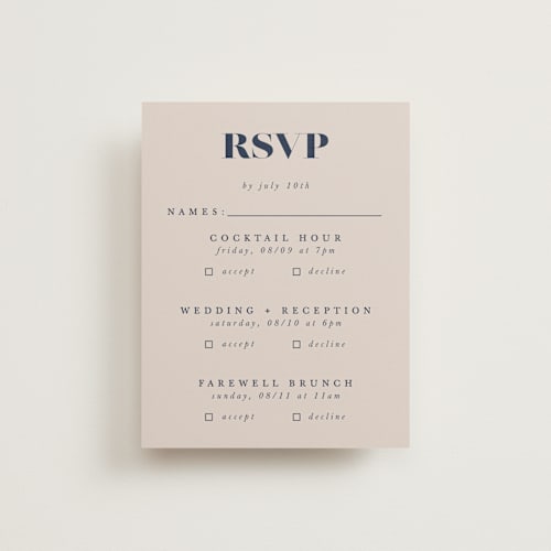 This is a marseille bleu rsvp cards with standard by Up Up Creative called centro printing on signature in standard