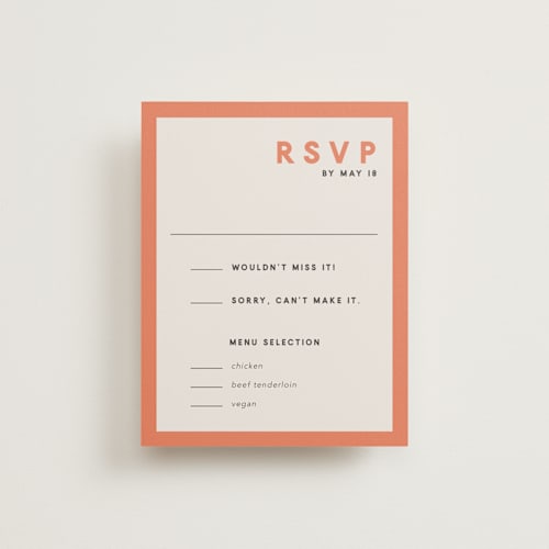 This is a sunset rsvp cards with standard by Robin Ott called canyon wall printing on signature in standard