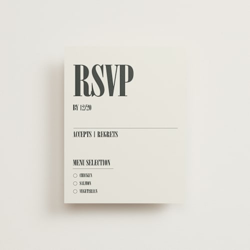 This is a ash rsvp cards with standard by Kelly Watkins called flynn printing on signature in standard