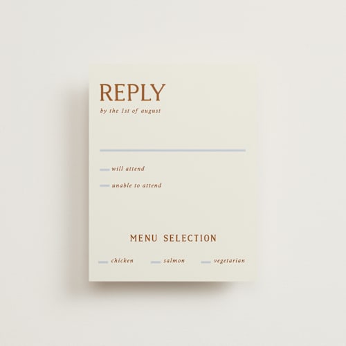 This is a wave rsvp cards with standard by Kelly Watkins called stripes printing on signature in standard