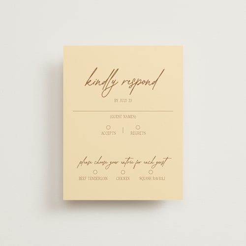 This is a bark rsvp cards with standard by Jen Ramsey called classic and floral printing on signature in standard