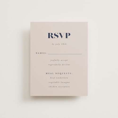 This is a marseille bleu rsvp cards with standard by Up Up Creative called centro printing on signature in standard