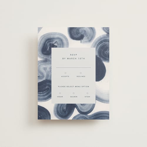 This is a ocean rsvp cards with standard by Sumak Studio called meanders printing on signature in standard