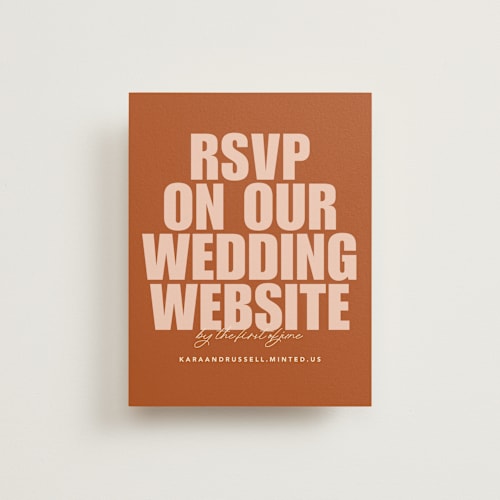 This is a blush rsvp cards with standard by Stacey Day called typographical poster printing on signature in standard
