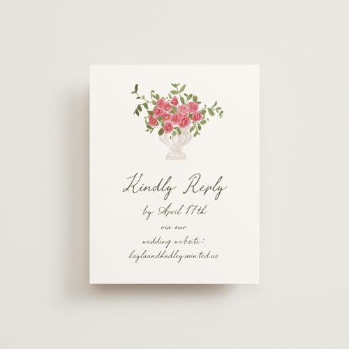 This is a azalea rsvp cards with standard by Everett Paper Goods called villa printing on signature in standard