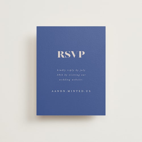 This is a marseille bleu rsvp cards with standard by Up Up Creative called centro printing on signature in standard