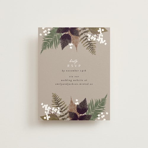 This is a natural rsvp cards with standard by Alethea and Ruth called autumnal printing on signature in standard