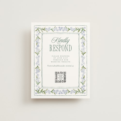 This is a wisteria rsvp cards with standard by Jenna Holcomb called vintage sketched printing on signature in standard
